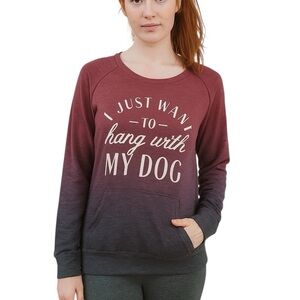 Maurices Medium Purple Ombre Dog Sweatshirt Kangaroo Pockets Casual Wear